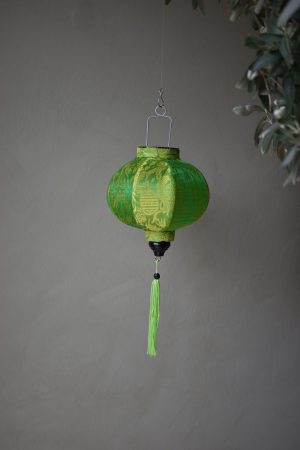Grøn silke lanterne (20cm)