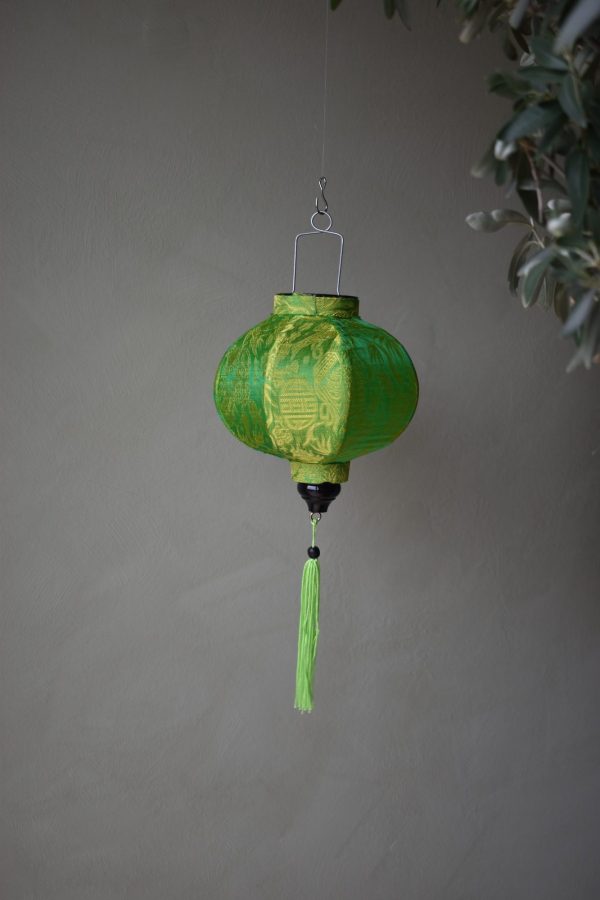 Grøn silke lanterne (20cm)